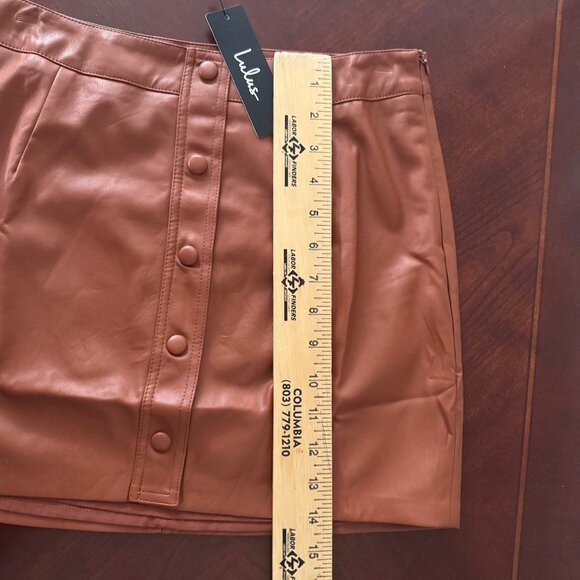 New Lulus Most Fab Clay Vegan Leather Mini Skirt Size S Small - Picture 16 of 16